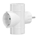 Adaptador Triple Schuko 16 A 250 V Blanco - WOLFPACK Línea Profesional
