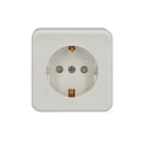 Base Superficie Schuko con Toma Tierra 6x6 cm Blanca