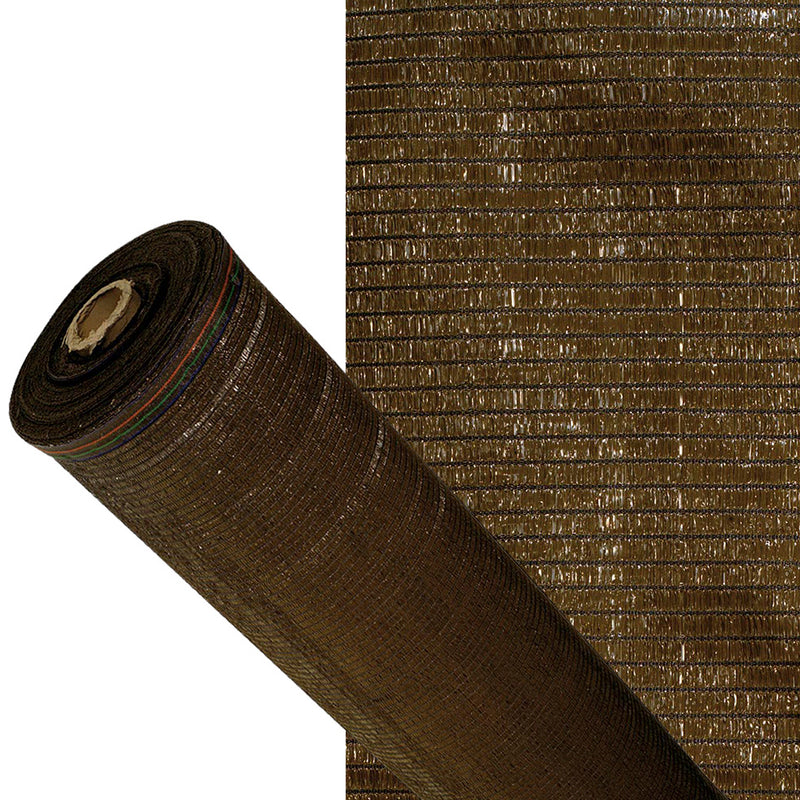 Malla Sombreo 90%, Rollo 3 x 50 metros, Reduce Radiación, Protección Jardín y Terraza, Regula Temperatura, Color Marrón