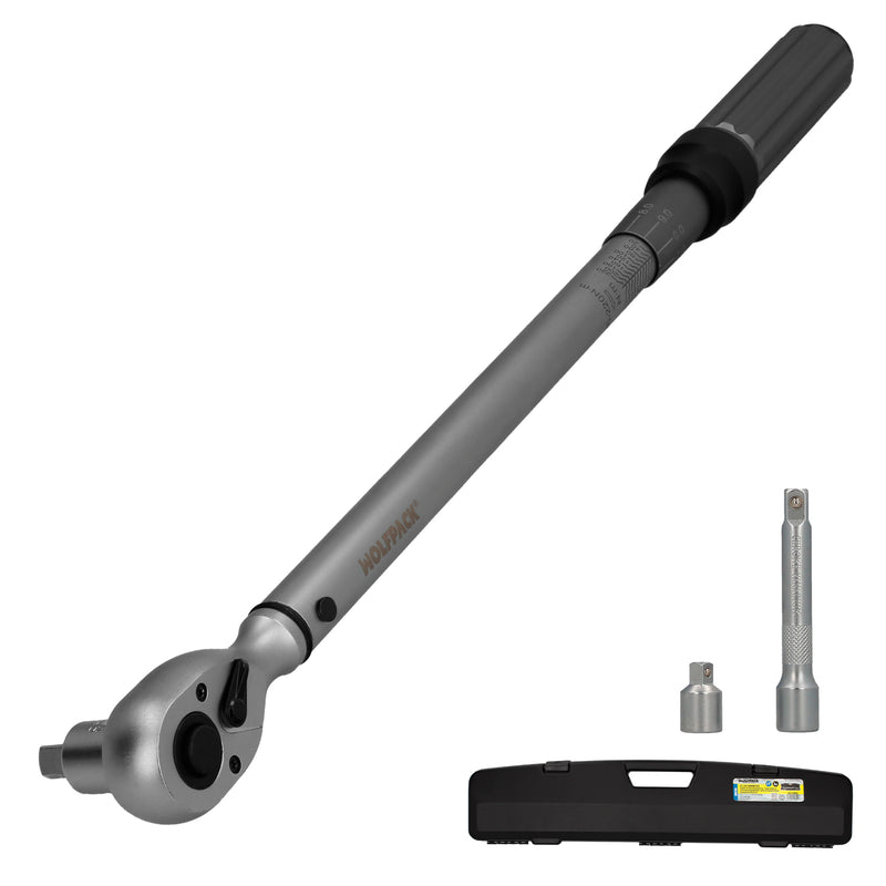 Llave Dinamometrica 1/2 Con Alargadera y Reductor De 3/8 Llave De Torque Camiones, Coches, Motos, Micro Ajustes, Acero CRV