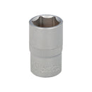 Llave Vaso 1/2 Hexagonal 17 mm. Perfil de 6 caras. Acero Cromo Vanadio, Aristas Redondas