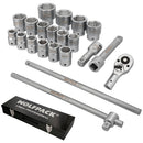 Juego Llaves De Vaso de Acero Cromo Vanadio con 21 Piezas 3/4 Plus  Con Maletin.