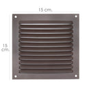 Rejilla Ventilación Atornillar 15x15 cm. Aluminio Color Marrón