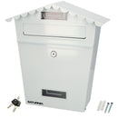 Buzon Exteriores House Blanco 330 x 125 x 365 (Alt.) mm. Con Tejado, Acero Pintado. Buzon Pared, Buzon Cartas, Buzon Correos