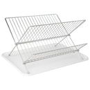 Escurreplatos Plegable Con Rejilla De Acero Cromado Y Bandeja De Secado, 2 Niveles