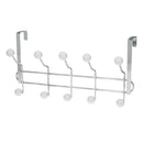 Perchero Cromado Colgante Para Puerta 5/10 Ganchos. Terminacion Blanca.