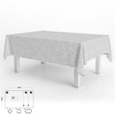 Mantel Hule Rectangular Geométrico Gris Impermeable Antimanchas PVC 140x250 cm.  Recortable Uso Interior y Exterior