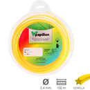 Hilo Nylon Desbrozadoras Estrella Ø 2,4 mm. Rollo 100 metros. Hilo Nylon Corte Desbrozadores Hierba, Jardin, Maleza