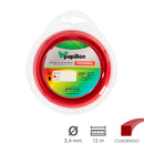 Hilo Nylon Desbrozadoras Cuadrado Profesional Ø 2,4 mm. Rollo 12 metros. Hilo Nylon Corte Desbrozadores Hierba, Jardin, Maleza