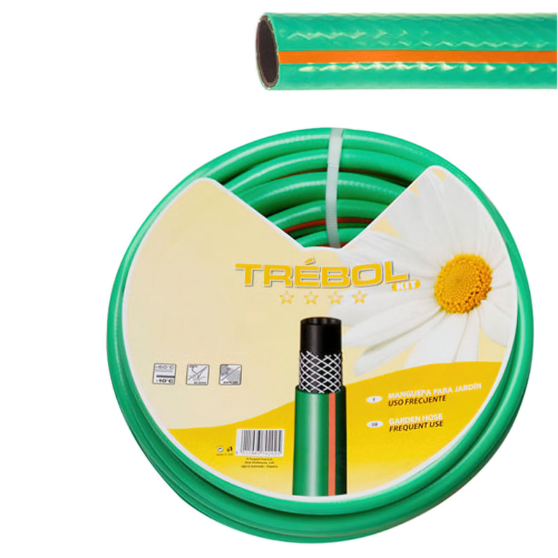 Manguera Verde Trebol Trenzado 25 mm. - 1 Rollo 50 metros