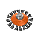 Cepillo Oblicuo Con Alambre De Acero Trenazdo Rosca M14, Ø 100 mm. Alambre de Ø 0,30 mm.