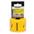 Corona Sierra Bimetal Ø 64 mm. Templado Termico, Base Reforzada. Corona Madera, Broca Agujeros Madera, Acero, Hierro, Plasticos