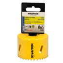 Corona Sierra Bimetal Ø 65 mm. Templado Termico, Base Reforzada. Corona Madera, Broca Agujeros Madera, Acero, Hierro, Plasticos