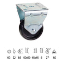 Rueda Domestica Poliamida Negra.Fija 60 mm.