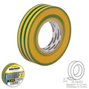 Cinta Aislante Profesional Amarilla/Verde Espesor 0.13 mm. Ancho 19 mm. Rollo 25 Metros Cinta Electricista, Cinta Aislante Cable