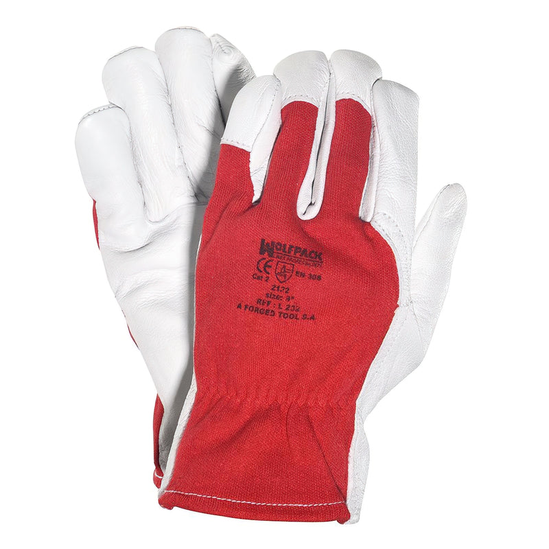 Guantes Piel / Lona Con Colgador 10 (Par)