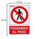 Cartel Prohibido El Paso 30x21 cm.