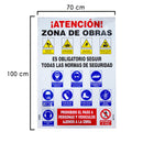 Cartel Combinado Normas Obra  100x70 cm.