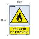 Cartel Peligro De Incendio 30x21 cm.