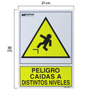 Cartel Peligro Caidas a Distintos Niveles 30x21