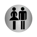 Placa Adhesiva Baño Mujer / Hombre Acero Inoxidable Ø 7 cm.
