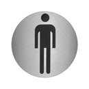 Placa Adhesiva Baño Hombre Acero Inoxidable Ø 7 cm.