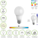 Bombilla Led Estandar Rosca E27. 16 Watt. Equivale A 130 Watt. 1901 Lumenes. Luz Blanca 4000º K.)
