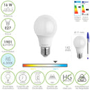 Bombilla Led Estandar Rosca E27. 16 Watt. Equivale A 130 Watt. 1901 Lumenes. Luz Fría 6500º K.)