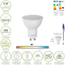 Bombilla Led Dicroica Rosca GU10. 5 Watt. Equivale A 35 Watt. 500 Lumenes. Luz Neutra 4000º K