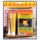 Kit Reparacion Estufas/Chimeneas, Cola Refractaria y Cordon Fibra Vidrio 6 mm. x 2,5 m.